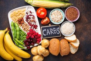 Healthy products sources of carbohydrates.